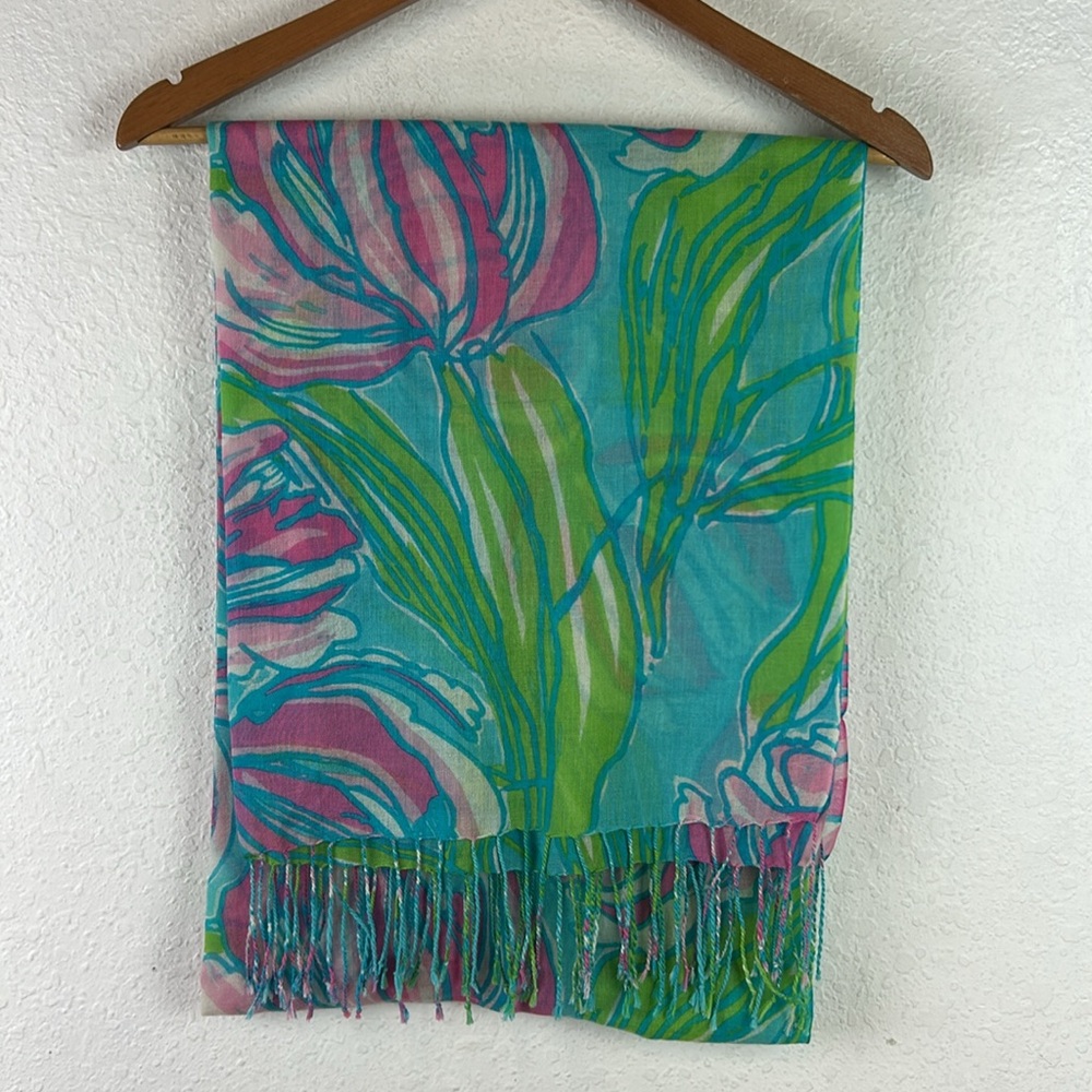 Perfect Lilly Pulitzer Murfee Silk-Cashmere Scarf - Picture 2 of 4